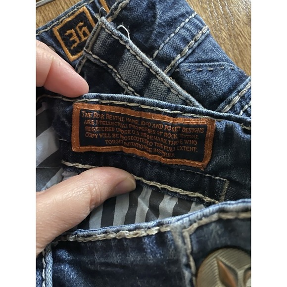 Rock Revival Jeans Mens Navid Straight 36 Blue Denim Distressed Vintage Y2K - Picture 13 of 13